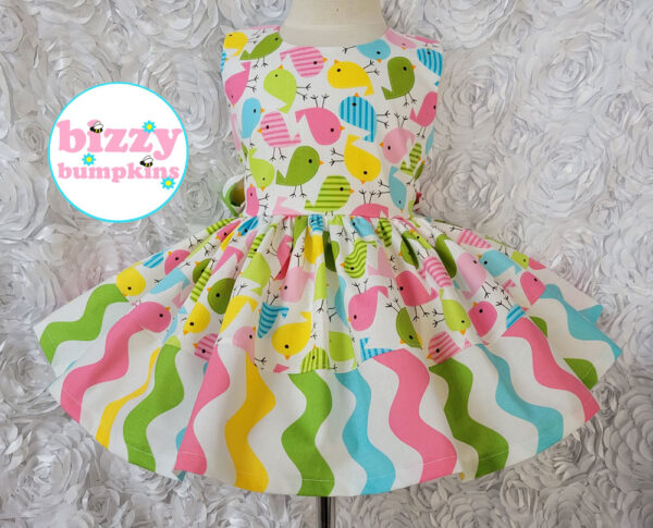 Bright Birdy Spring Baby Dress