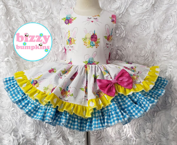 Bunny Face Easter Dress by Bizzy Bumpkins