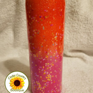 Hot Pink and Orange Ombre Tumbler by Cedar Country Boutique