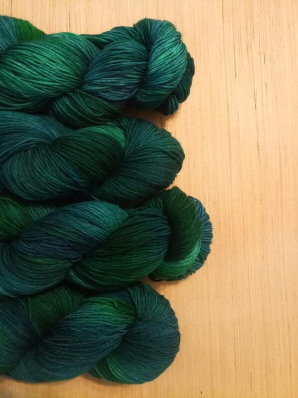 deep blue and green yarn