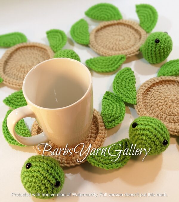 Sea Turtles Crochet Coasters