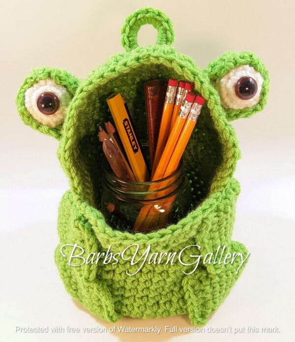 Frog Crochet Decorative Basket