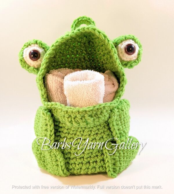 Frog Crochet Decorative Basket