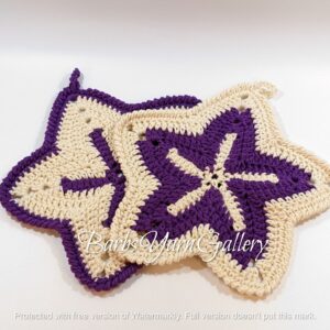 Star-Purple Cotton Cleaning Cloths