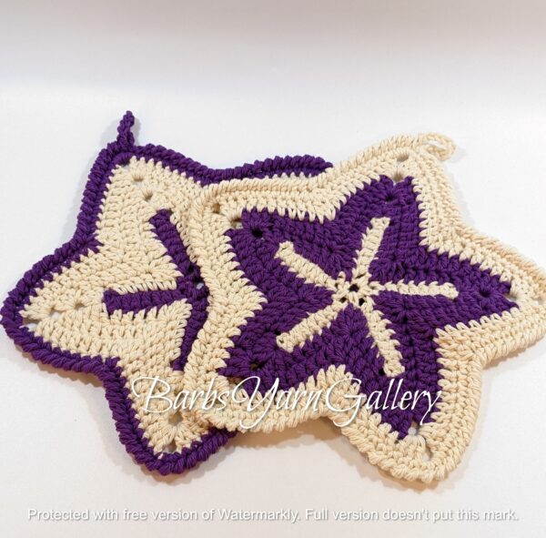 Star-Purple Cotton Cleaning Cloths