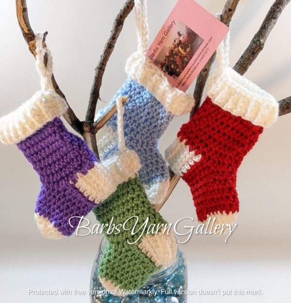 Mini Crochet Stocking Ornaments