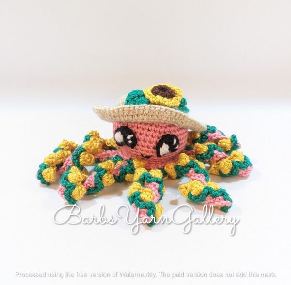 Sunflower Crochet Pink Octopus