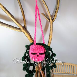 Pink Skull Hanging Plant